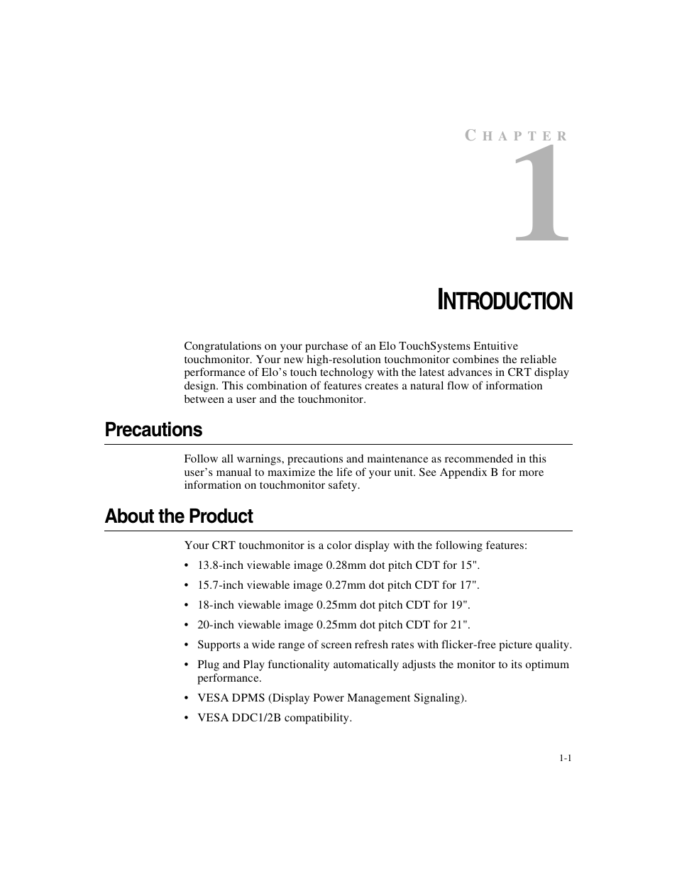 Ntroduction | Elo TouchSystems ET1X8XC-4XWA-1 User Manual | Page 6 / 40