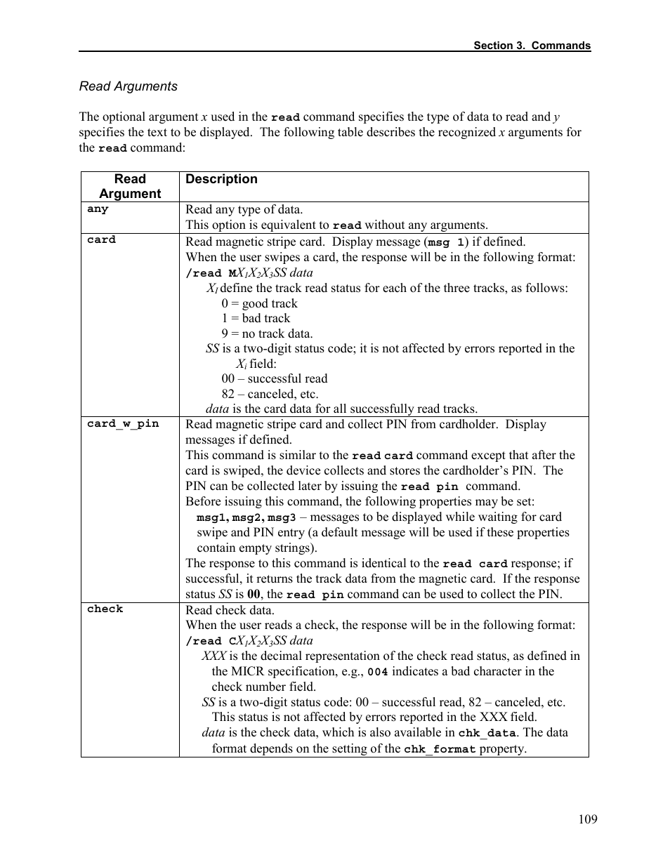 Read arguments | Elo TouchSystems 1525L User Manual | Page 112 / 181