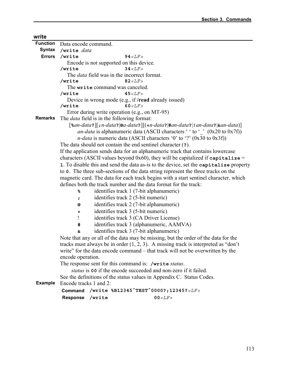 Write | Elo TouchSystems 1525L User Manual | Page 116 / 181