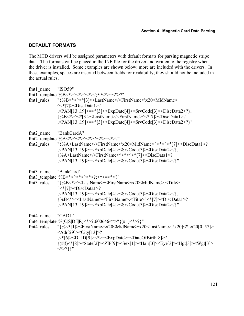 Default formats | Elo TouchSystems 1525L User Manual | Page 124 / 181