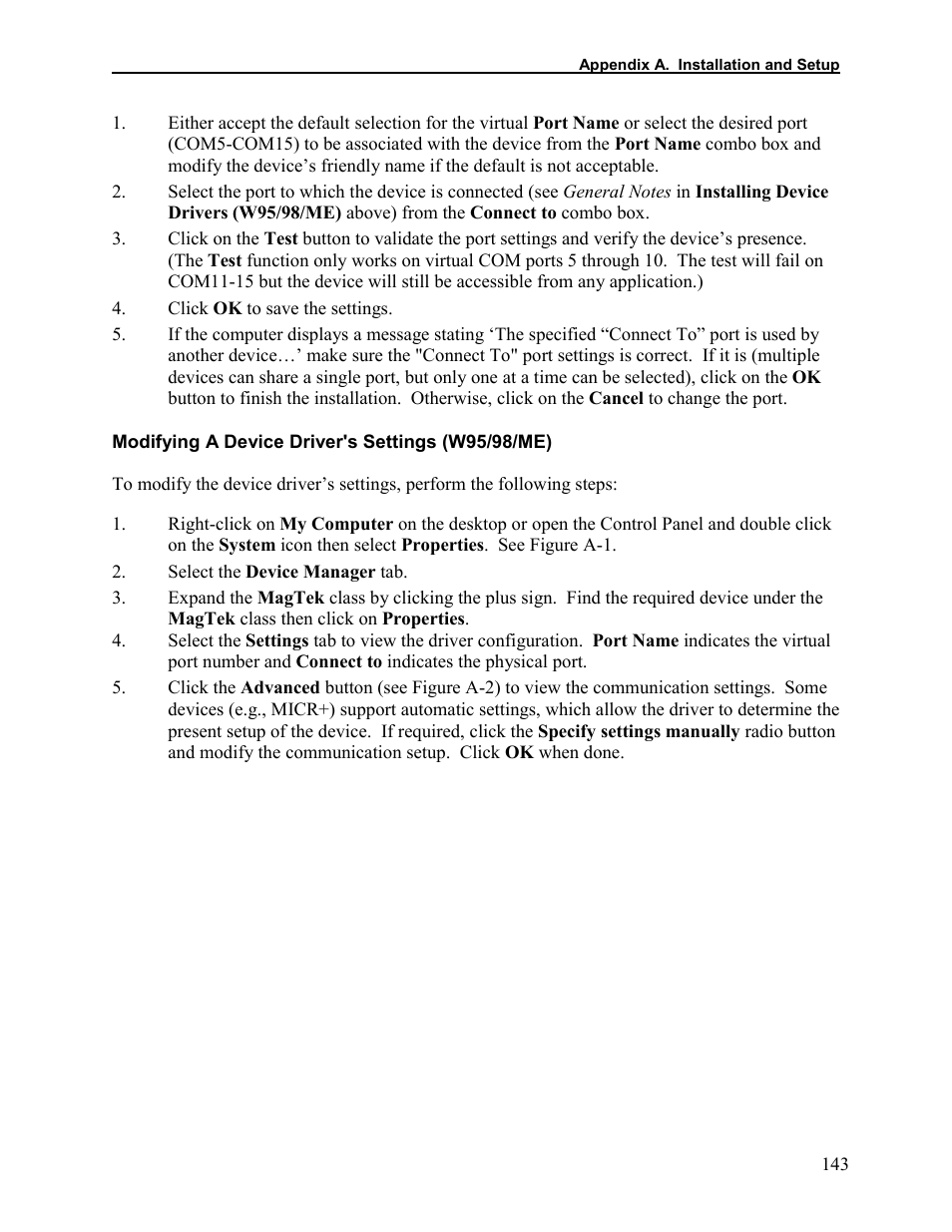 Modifying a device driver's settings (w95/98/me) | Elo TouchSystems 1525L User Manual | Page 146 / 181