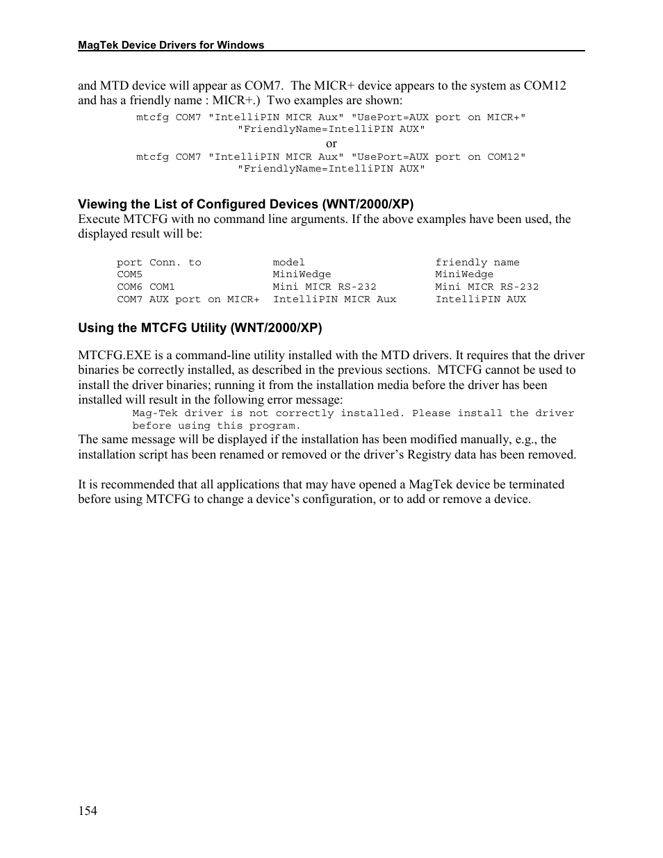Using the mtcfg utility (wnt/2000/xp), Using the mtcfg utility (wnt/w2000/xp) | Elo TouchSystems 1525L User Manual | Page 157 / 181
