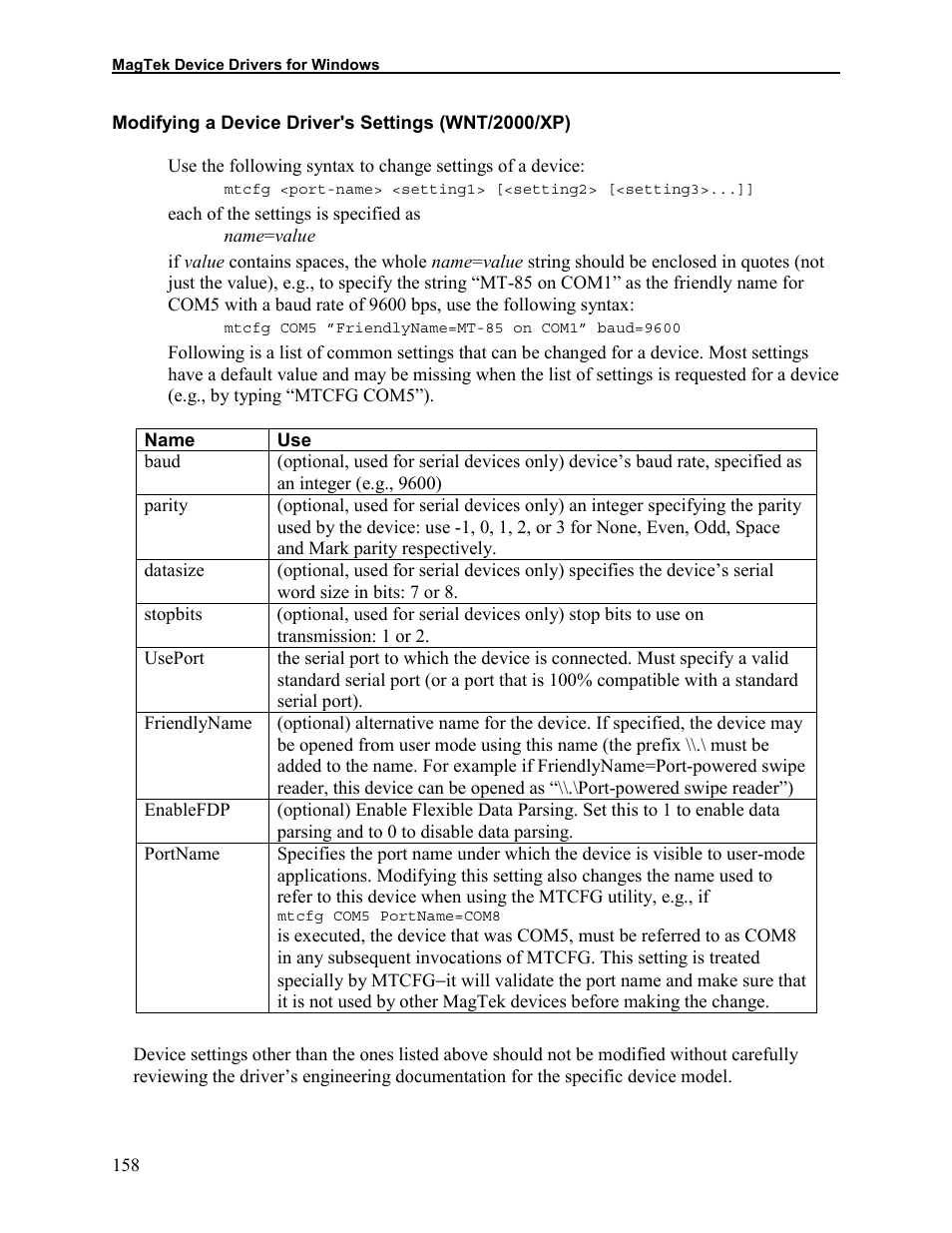 Modifying a device driver's settings (wnt/2000/xp) | Elo TouchSystems 1525L User Manual | Page 161 / 181
