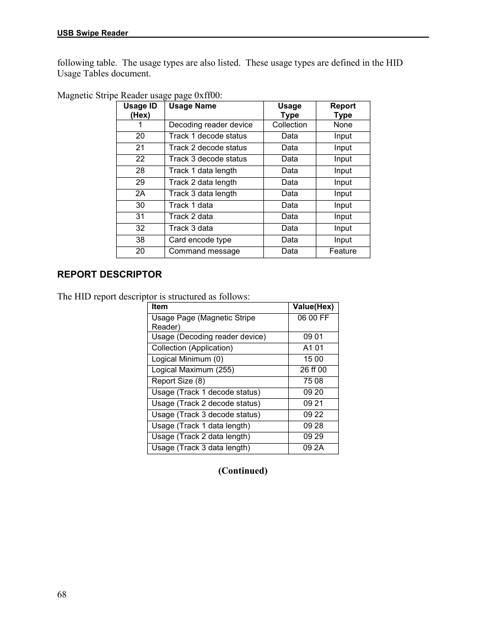 Report descriptor | Elo TouchSystems 1525L User Manual | Page 71 / 181