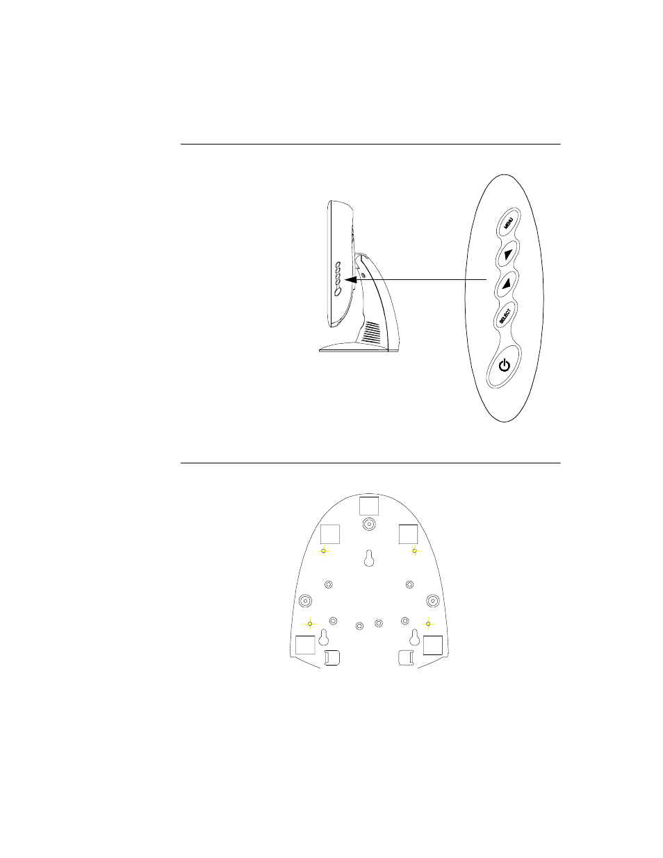 Side view, Base bottom view, Side view base bottom view | Elo TouchSystems 1525L User Manual | Page 8 / 181