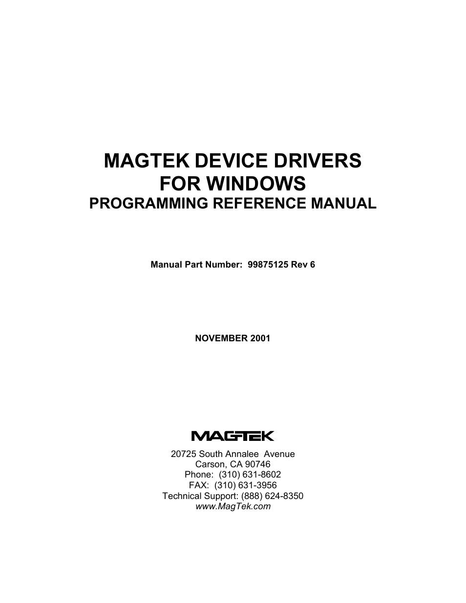 Programming referance manual.pdf, Programming reference manual, Magtek | Device drivers for windows | Elo TouchSystems 1525L User Manual | Page 82 / 181