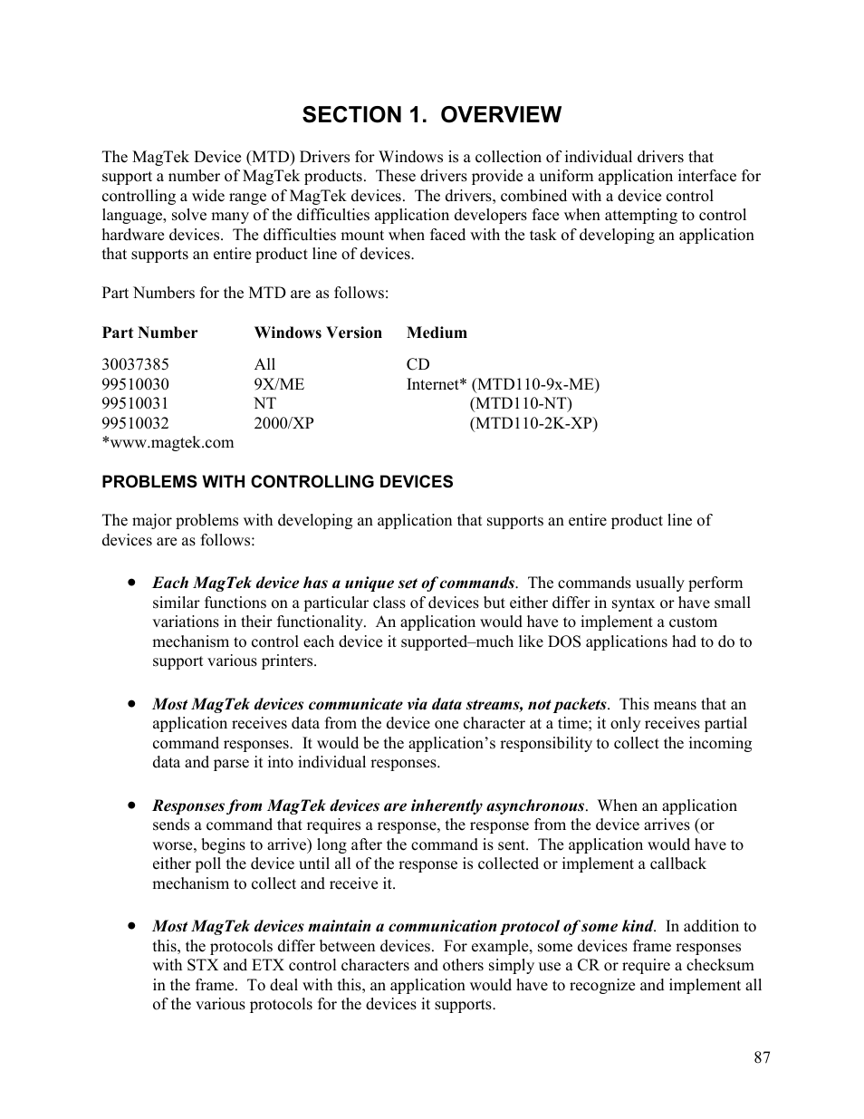 Section 1. overview, Problems with controlling devices | Elo TouchSystems 1525L User Manual | Page 90 / 181