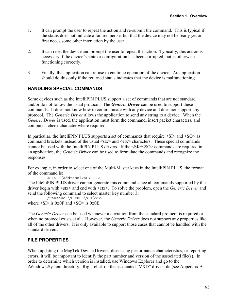 Handling special commands, File properties | Elo TouchSystems 1525L User Manual | Page 98 / 181