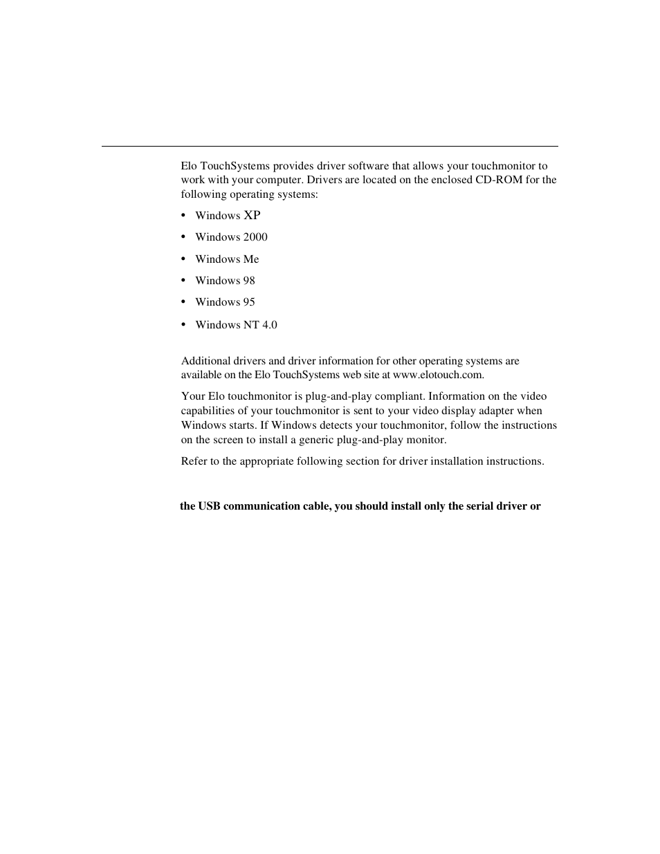 Installing the driver software | Elo TouchSystems 1524L Series User Manual | Page 12 / 40