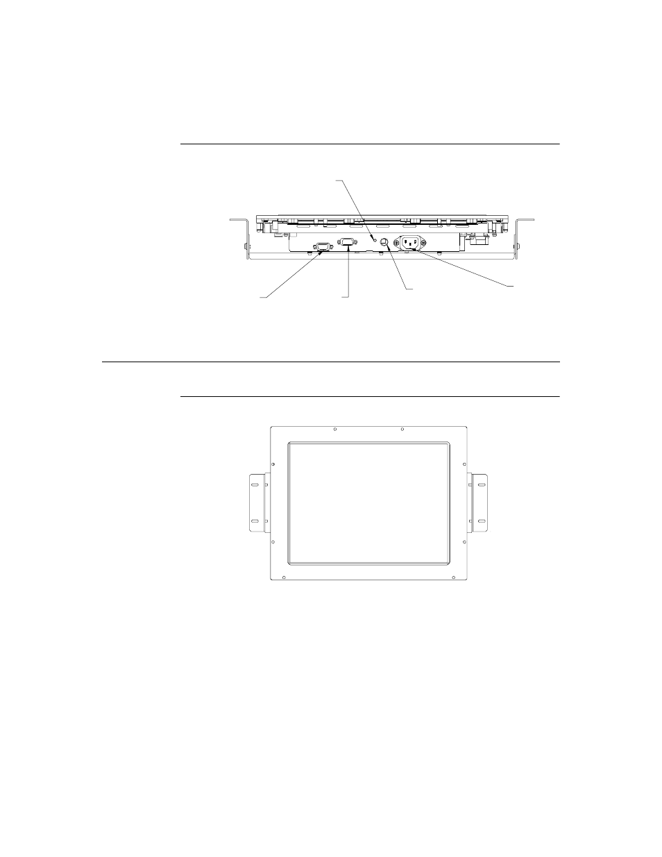 Bottom view/side view, Product overview (1547l/1548l/1549l), Main unit | Elo TouchSystems ET1547L-XXWC-X User Manual | Page 11 / 61