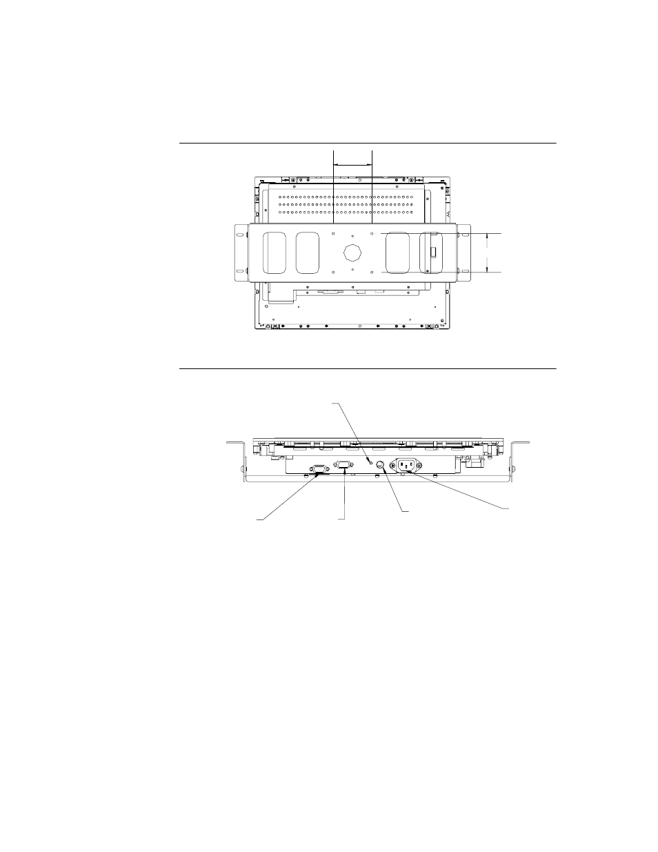 Rear view, Side view, Rear view side view | Elo TouchSystems ET1547L-XXWC-X User Manual | Page 12 / 61