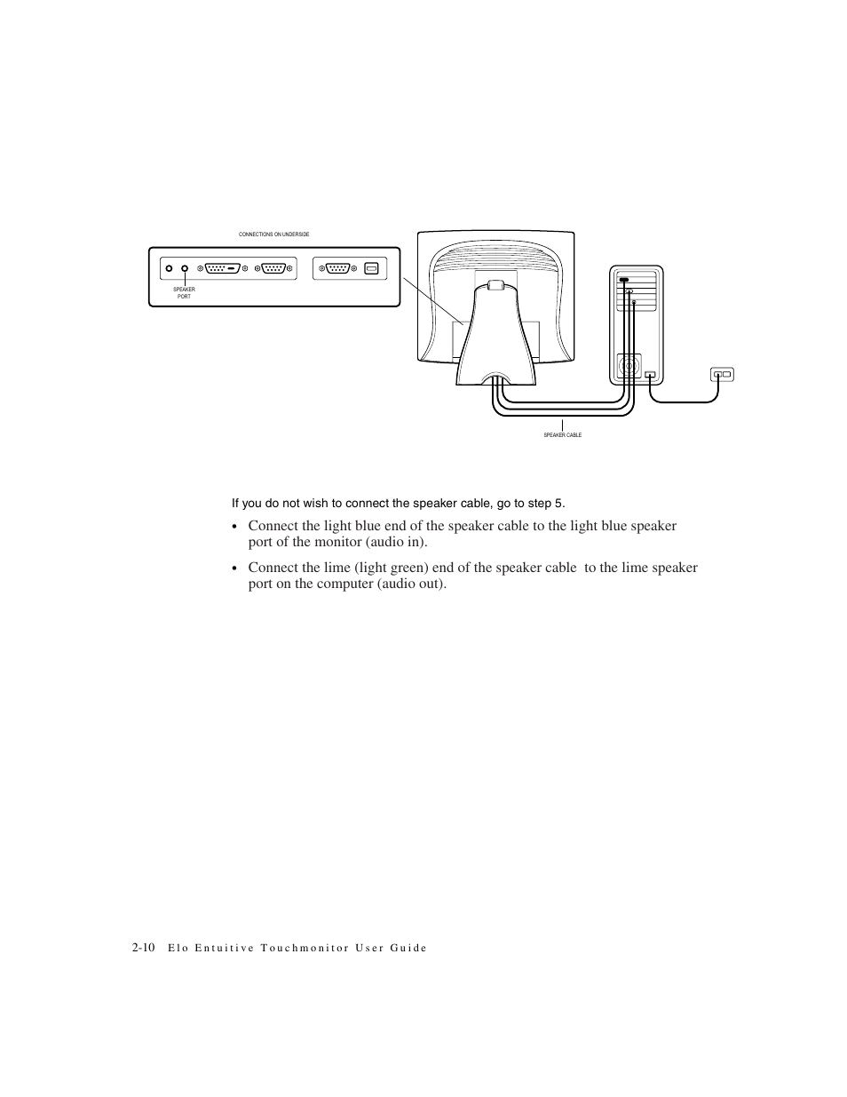 Step 4-connecting the speaker cable | Elo TouchSystems 1825L Series User Manual | Page 16 / 51