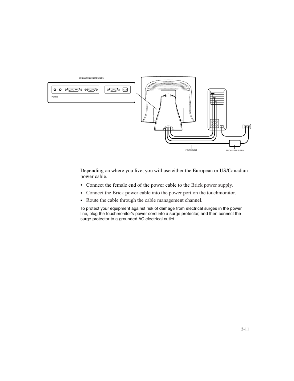 Step 5-connecting the power cable | Elo TouchSystems 1825L Series User Manual | Page 17 / 51