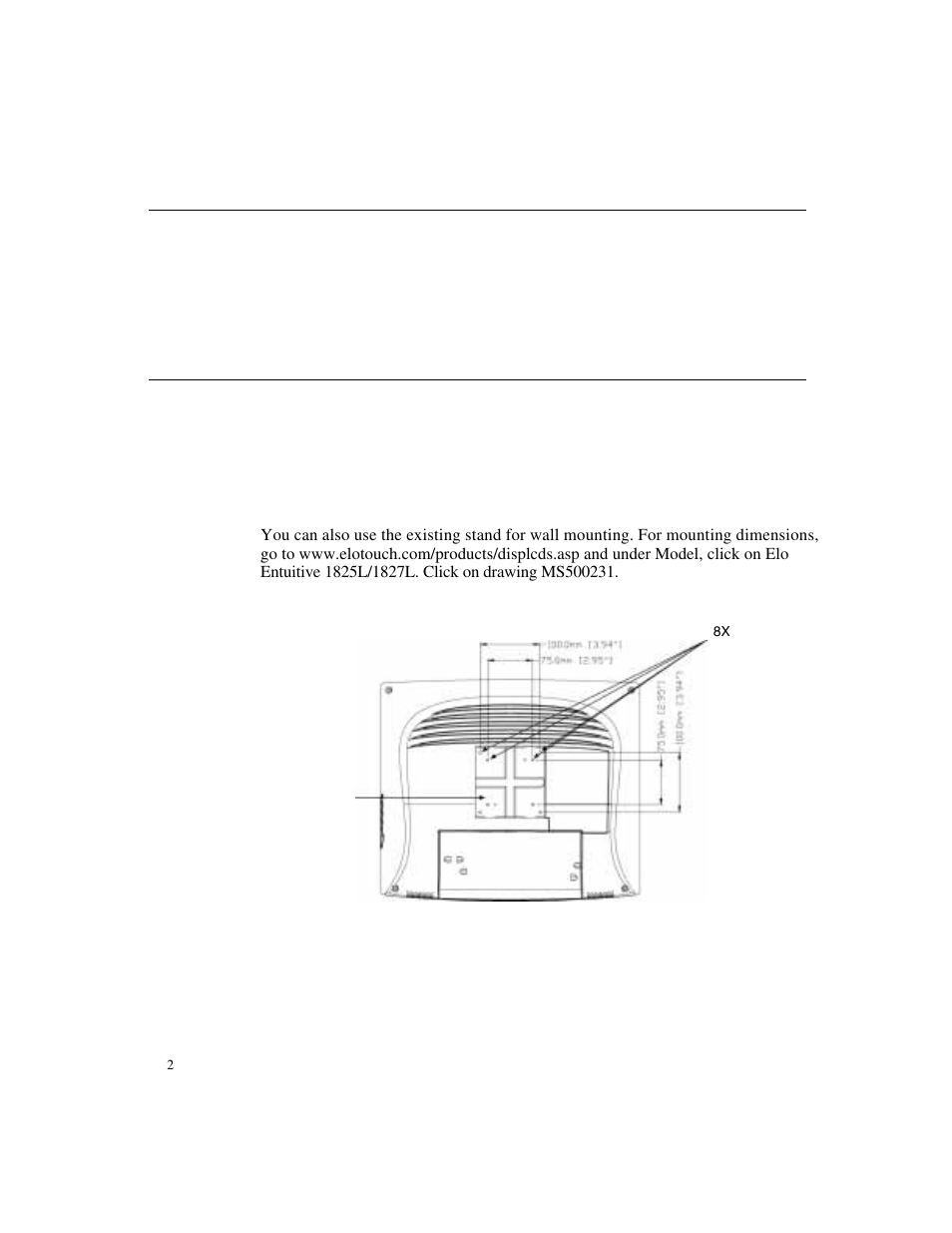 Optimizing the lcd display, Vesa mount on your touchmonitor | Elo TouchSystems 1825L Series User Manual | Page 18 / 51