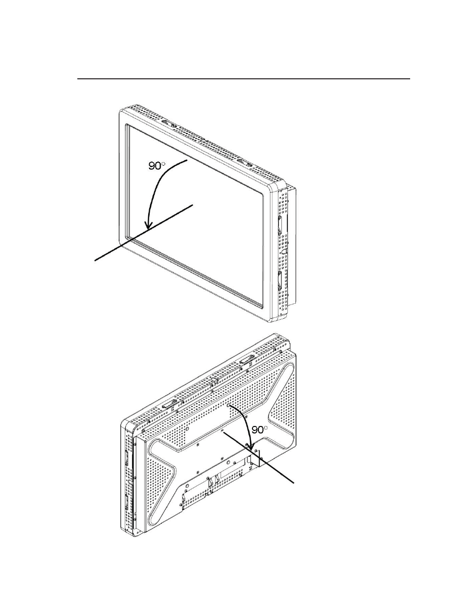 Landscape mounting orientation angle views | Elo TouchSystems ET2639L User Manual | Page 12 / 33