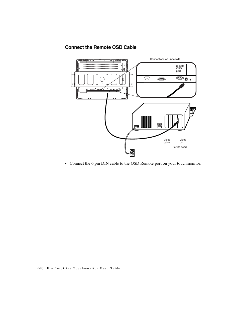 Connect the remote osd cable | Elo TouchSystems ET1546L-XXWA-X User Manual | Page 15 / 53