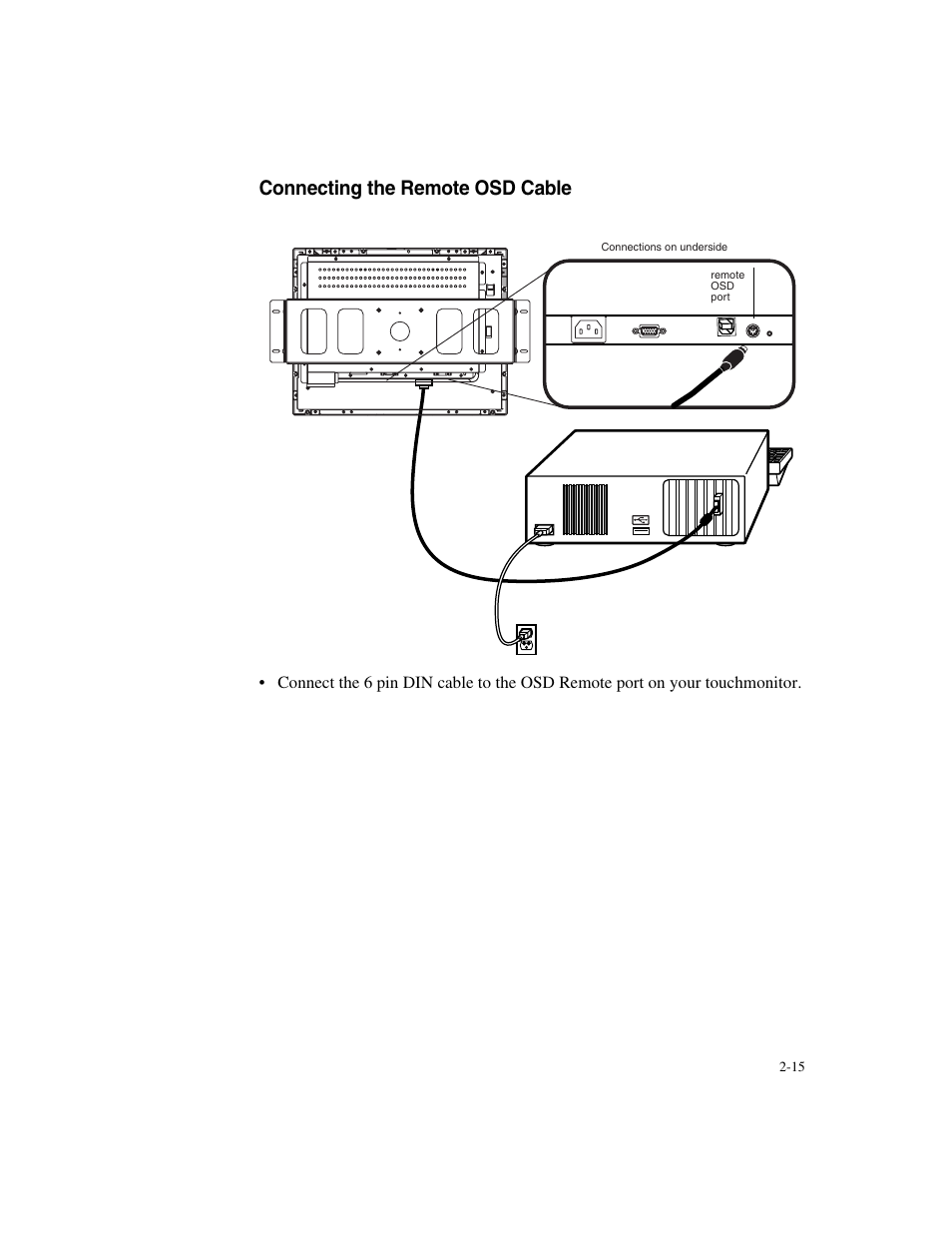 Connecting the remote osd cable | Elo TouchSystems ET1546L-XXWA-X User Manual | Page 20 / 53