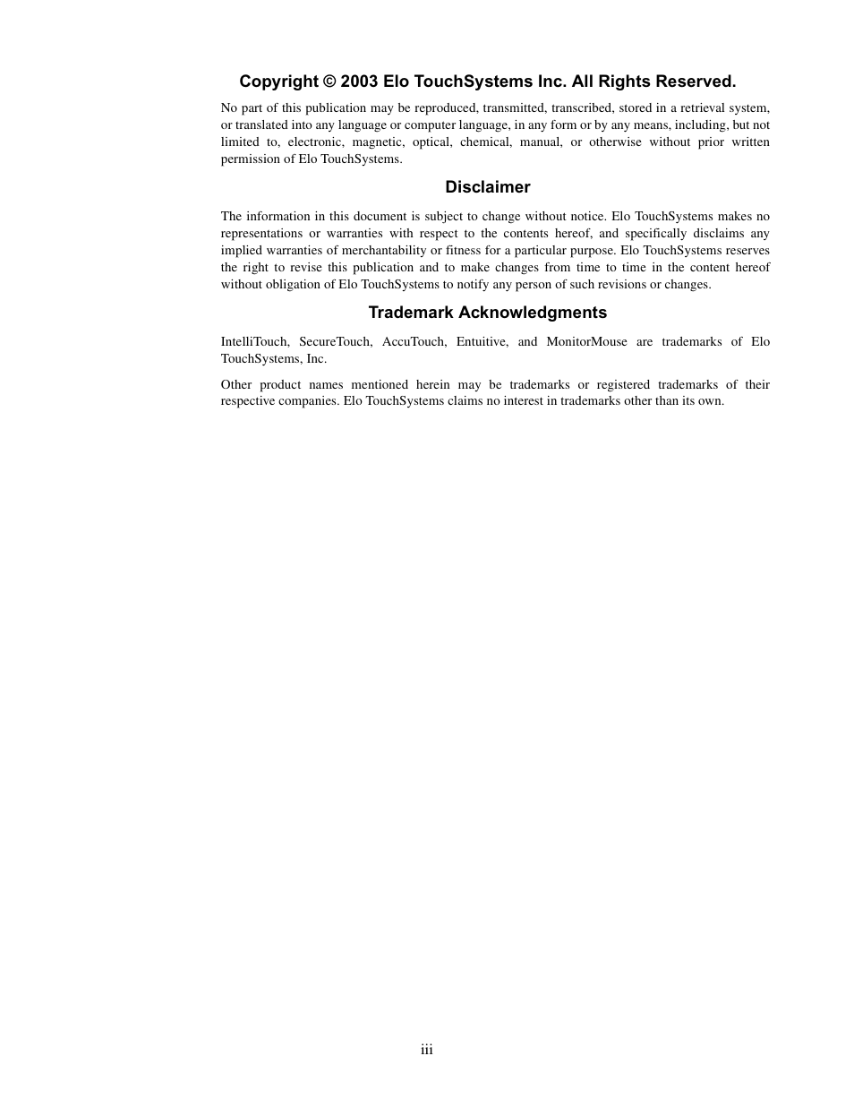 Elo TouchSystems LCD User Manual | Page 3 / 66