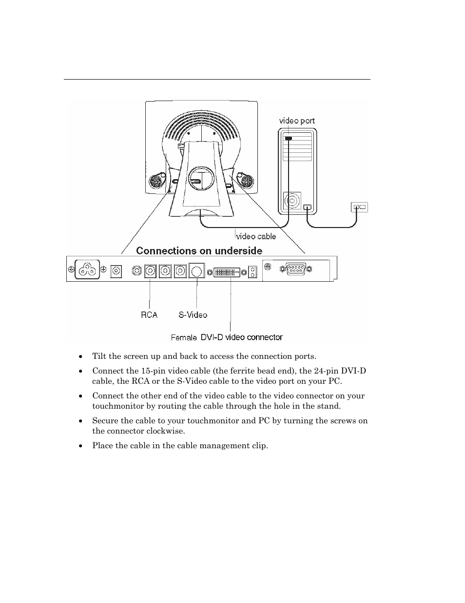 Step 2-connecting the video cables | Elo TouchSystems 192XL-XXWA-1 Series User Manual | Page 15 / 50