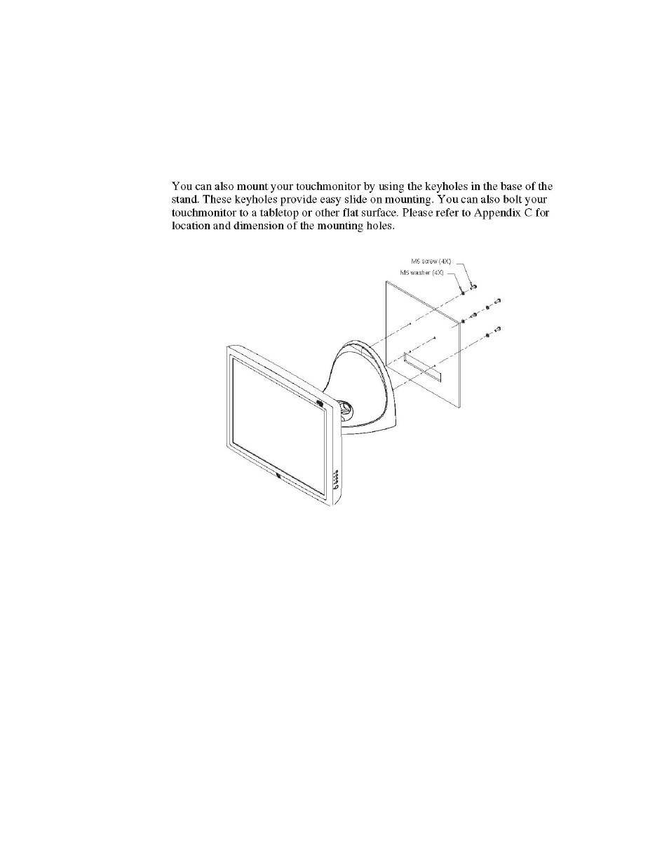 Mounting the base | Elo TouchSystems 192XL-XXWA-1 Series User Manual | Page 23 / 50