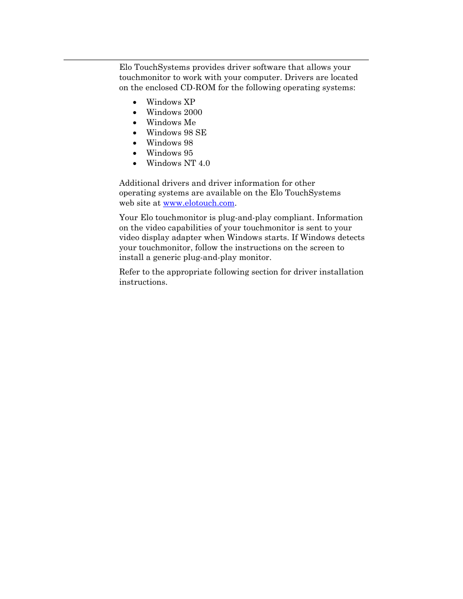 Installing the driver software | Elo TouchSystems 192XL-XXWA-1 Series User Manual | Page 25 / 50