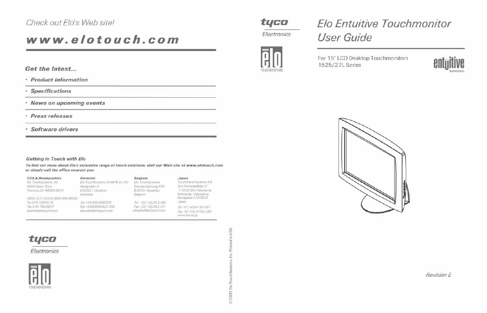 Elo TouchSystems 1525/27L User Manual | 56 pages