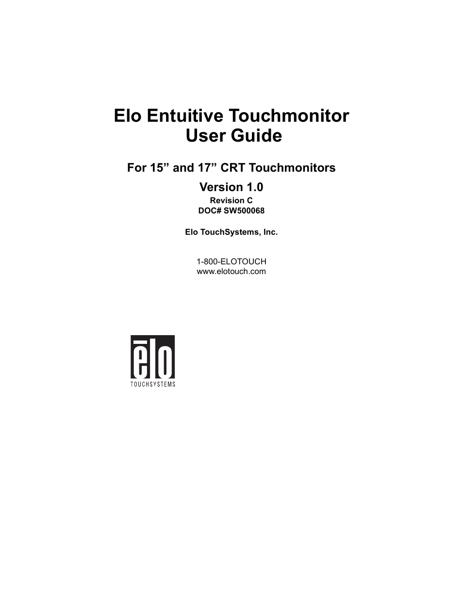 Elo TouchSystems CRT Touchmonitors User Manual | 50 pages
