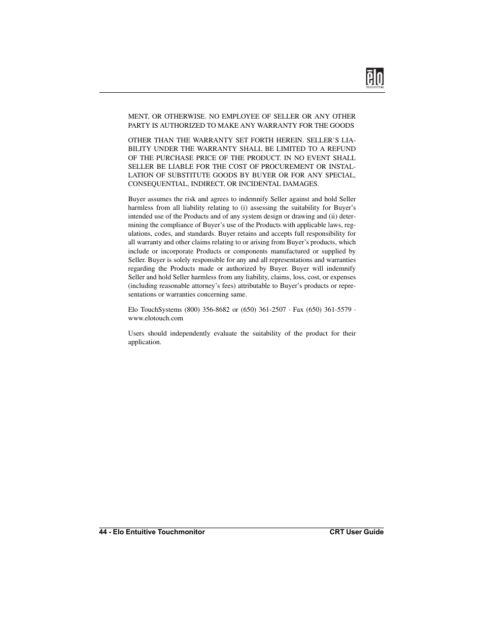 Elo TouchSystems CRT Touchmonitors User Manual | Page 49 / 50