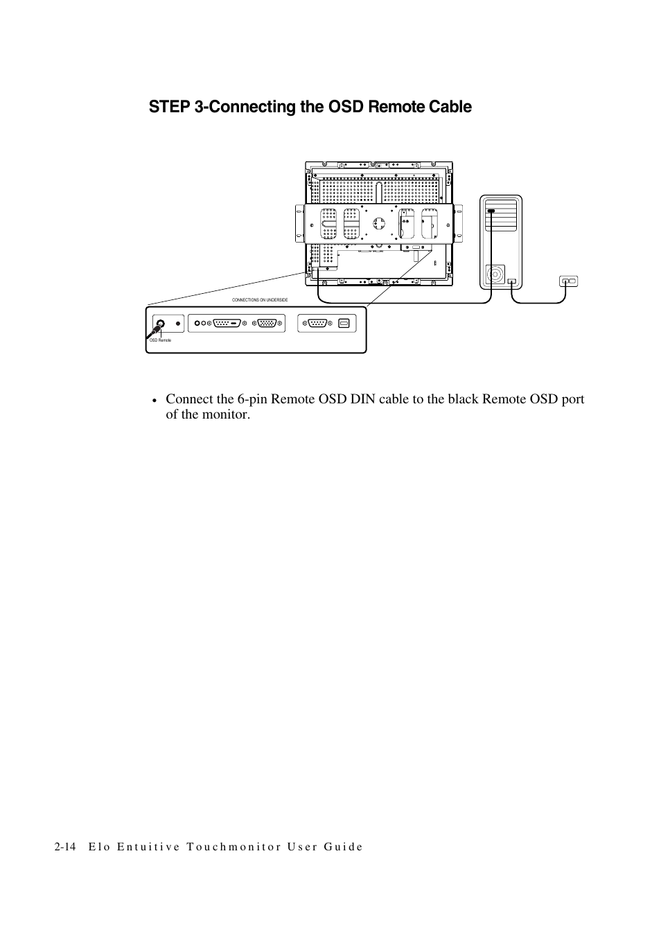 Step 3-connecting the osd remote cable | Elo TouchSystems 1847L User Manual | Page 19 / 52