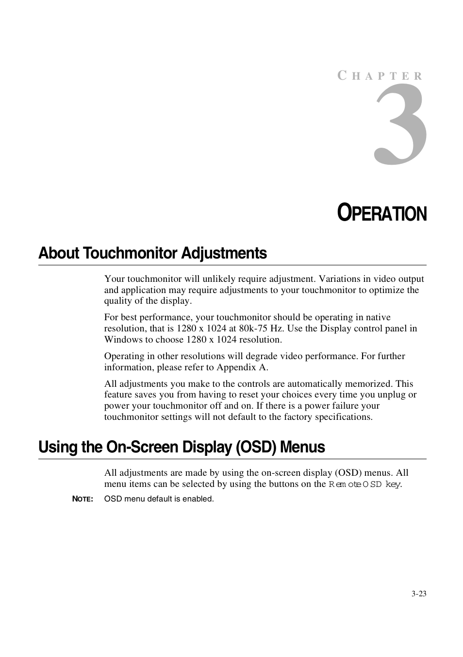 Peration | Elo TouchSystems 1847L User Manual | Page 28 / 52