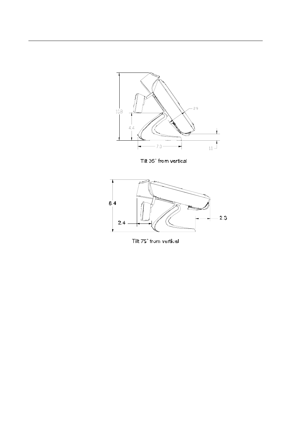 Display angle | Elo TouchSystems 1229L(WWW) User Manual | Page 41 / 65