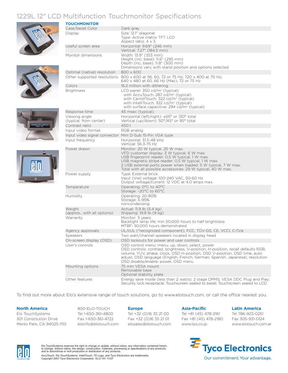 Elo TouchSystems Elo Entuitive 3000 Series 1229L User Manual | Page 2 / 2