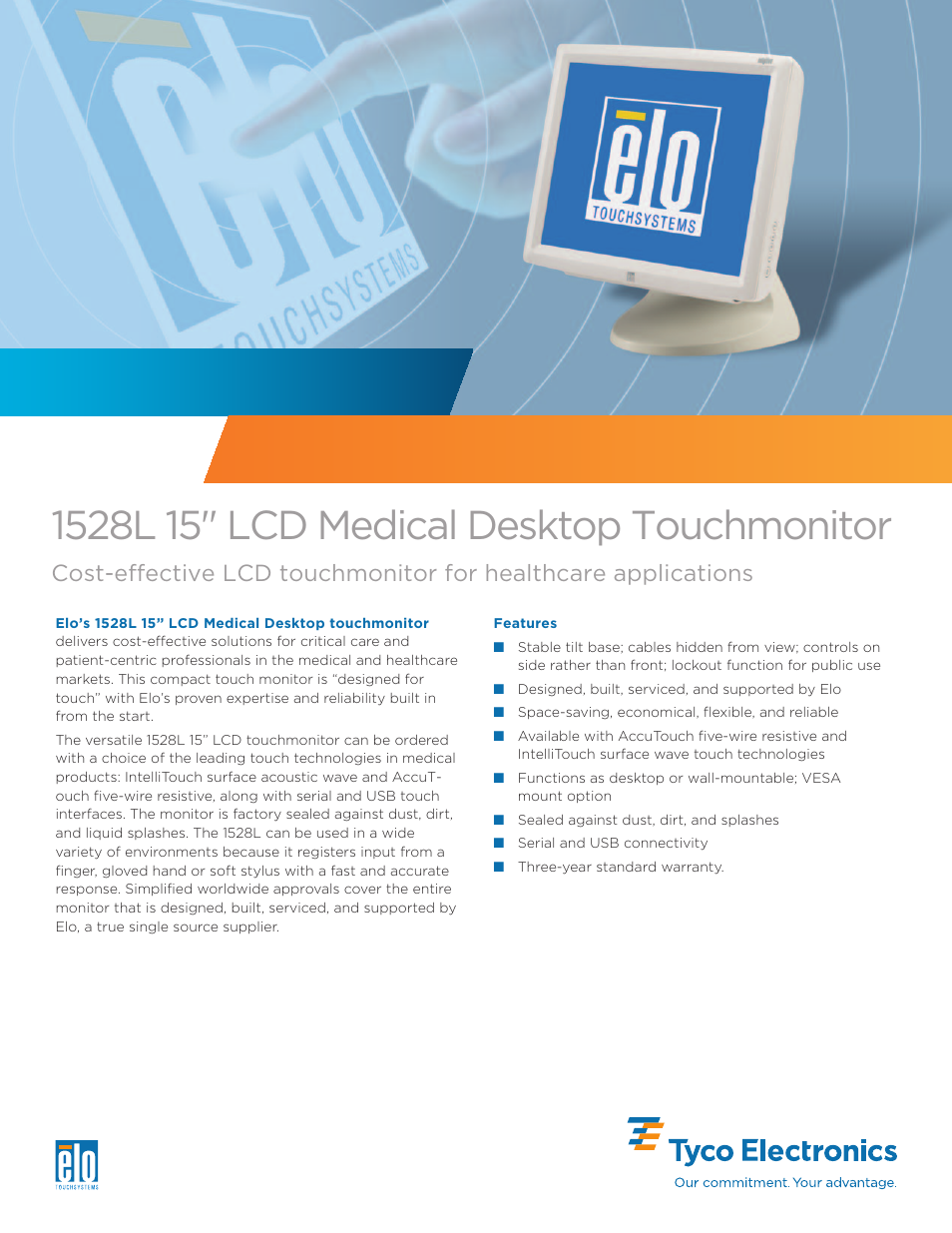 Elo TouchSystems Elo Entuitive 5000 Series 1528L User Manual | 2 pages