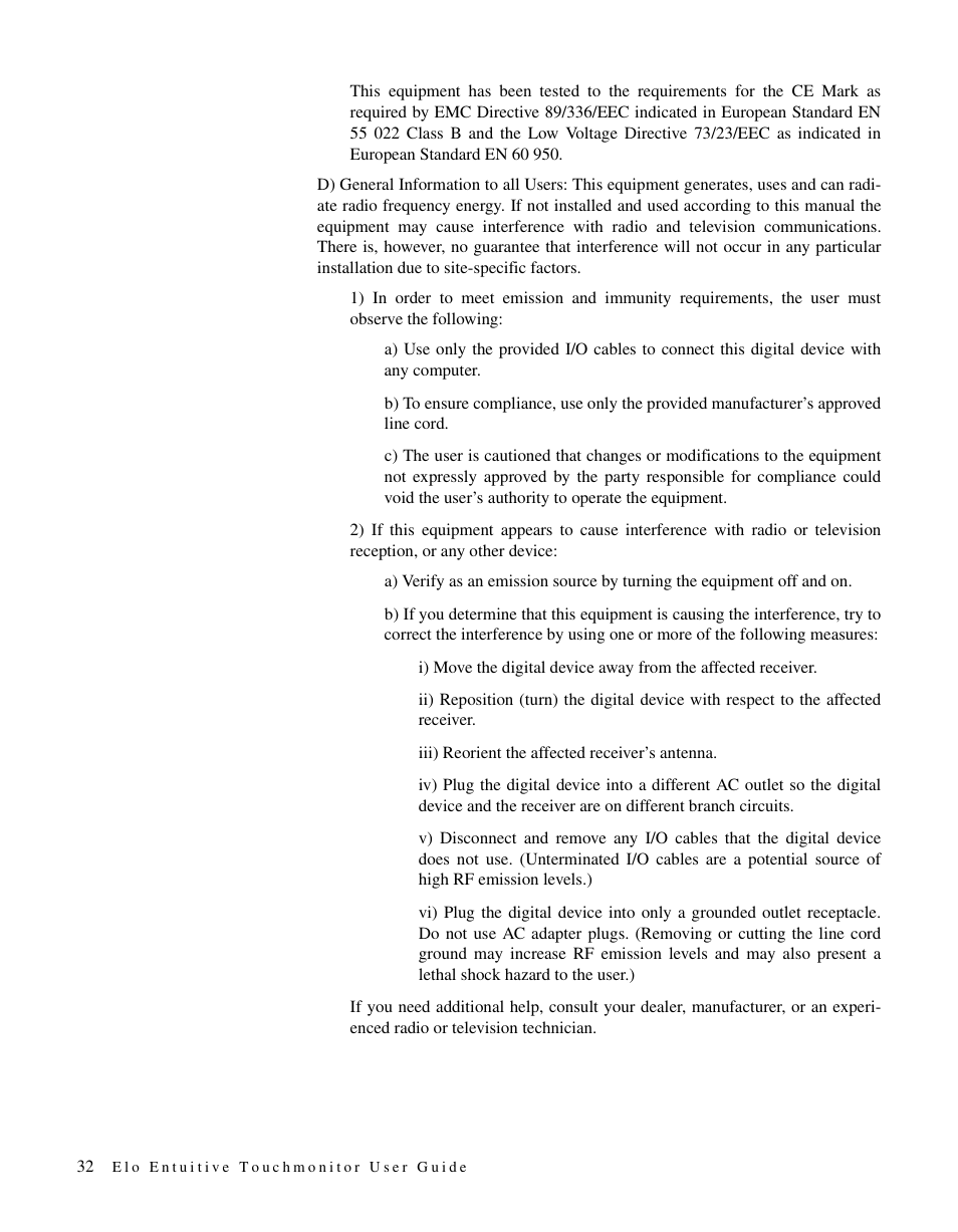 Elo TouchSystems ET1566L-7SWC-1 User Manual | Page 37 / 44