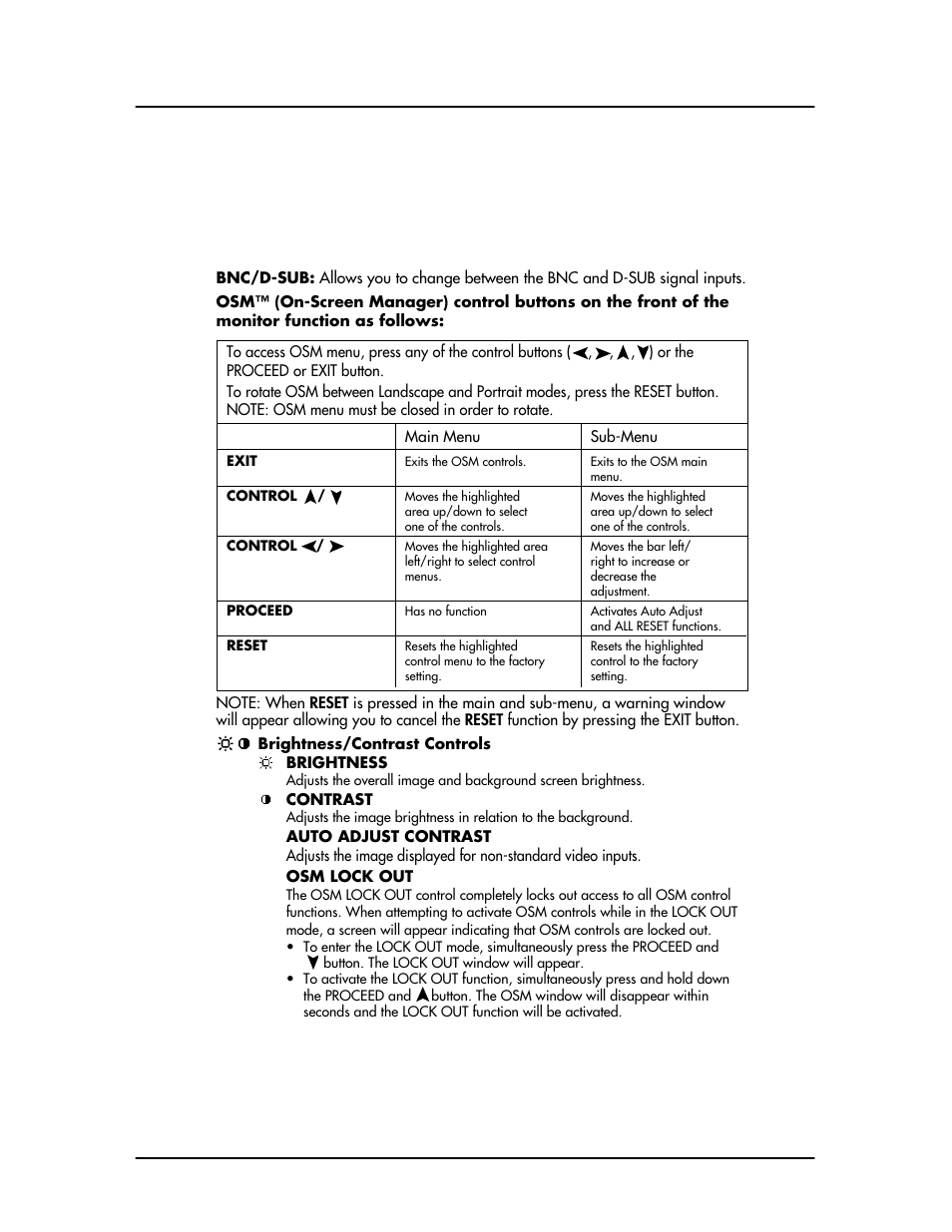 User controls | Elo TouchSystems ET1825L-8SWA-1 User Manual | Page 10 / 19