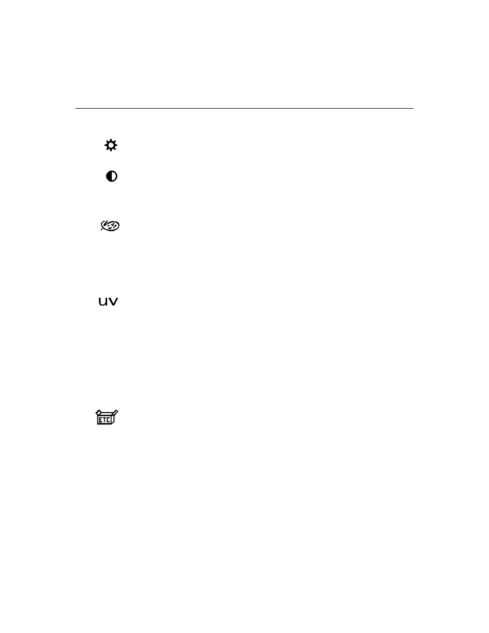 Osd adjustments, Brightness, Contrast | Color control, Yuv color, Flesh tone, Miscellaneous, Recall, Osd timer, Osd position | Elo TouchSystems ET1724L-7SWR-1-NL User Manual | Page 26 / 50