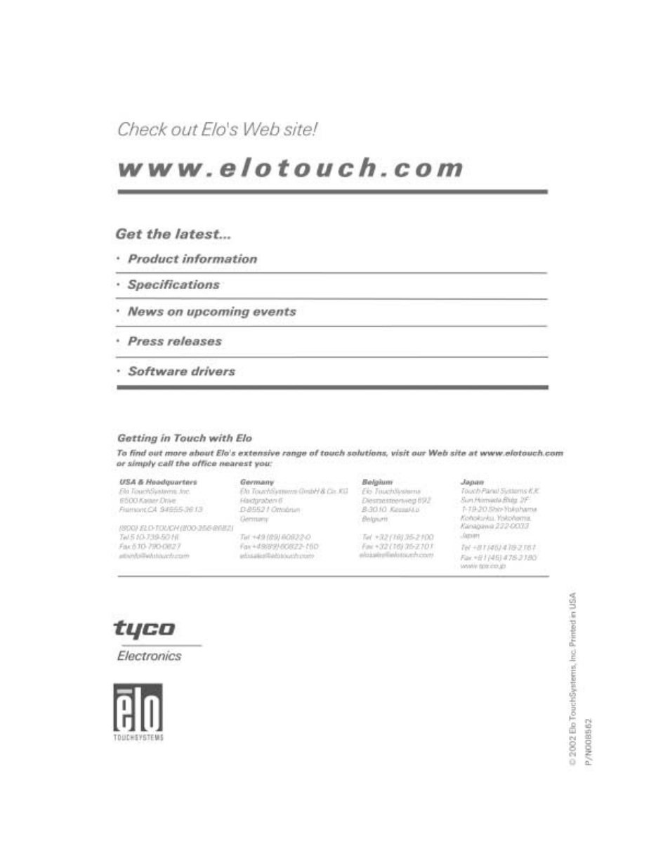 Elo TouchSystems ET1724L-7SWR-1-NL User Manual | Page 50 / 50