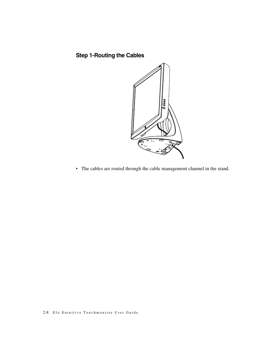 Step 1-routing the cables | Elo TouchSystems 1925L Series User Manual | Page 12 / 55
