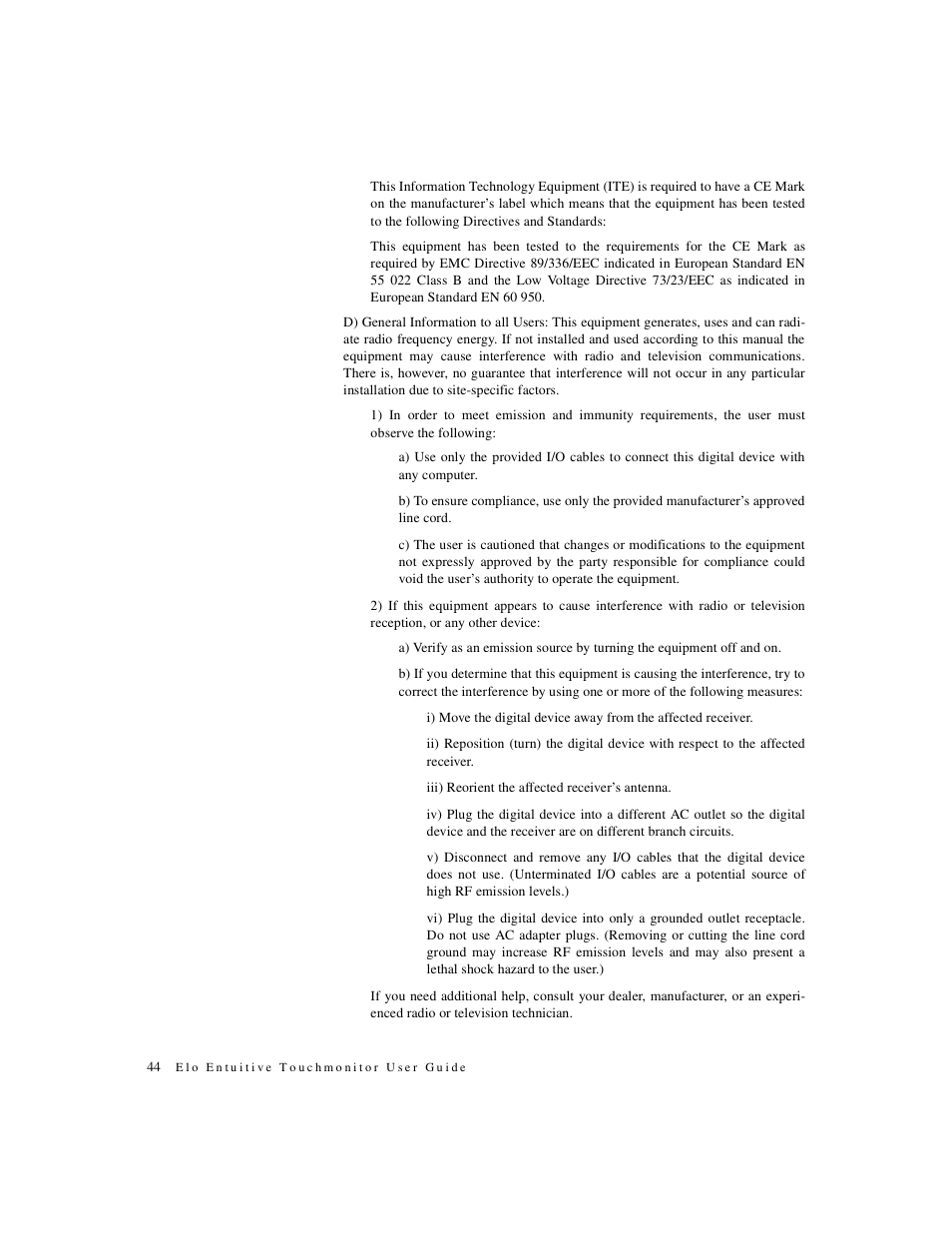 Elo TouchSystems 1925L Series User Manual | Page 48 / 55