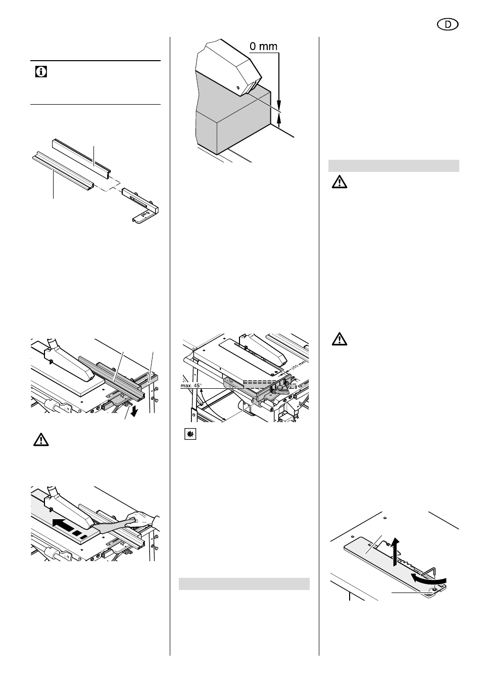 4 sägen mit parallelanschlag, 5 sägen mit queranschlag, Tipps und tricks | Wartung und pflege, 1 sägeblatt wechseln, 4 sägen mit parallelanschlag, Deutsch | Elektra Beckum TKHS 315 E/P User Manual | Page 11 / 64