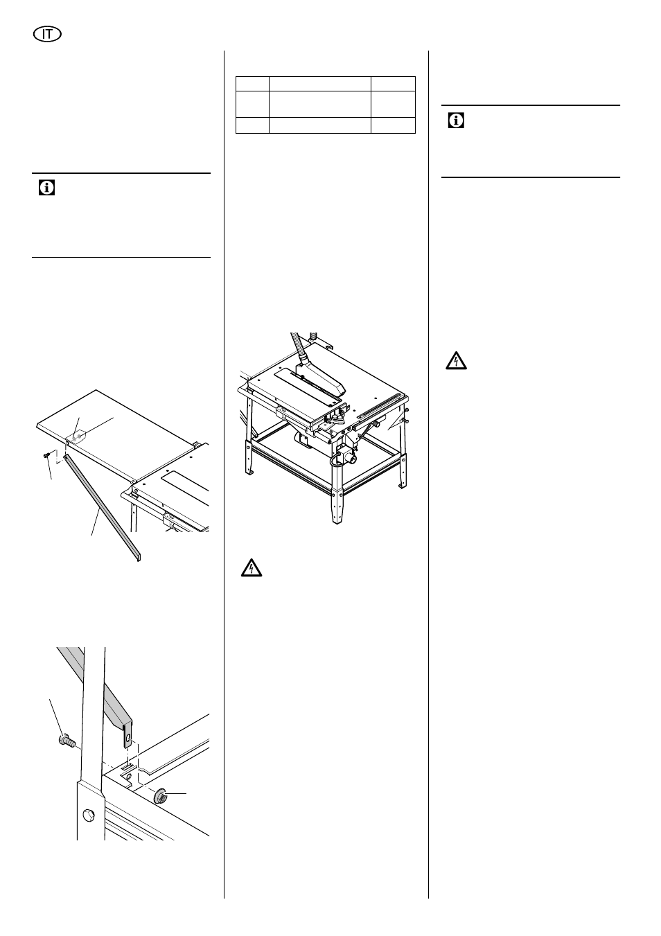 1 collegamento elettrico, 2 posizionamento, Italiano | Elektra Beckum TKHS 315 E/P User Manual | Page 44 / 64