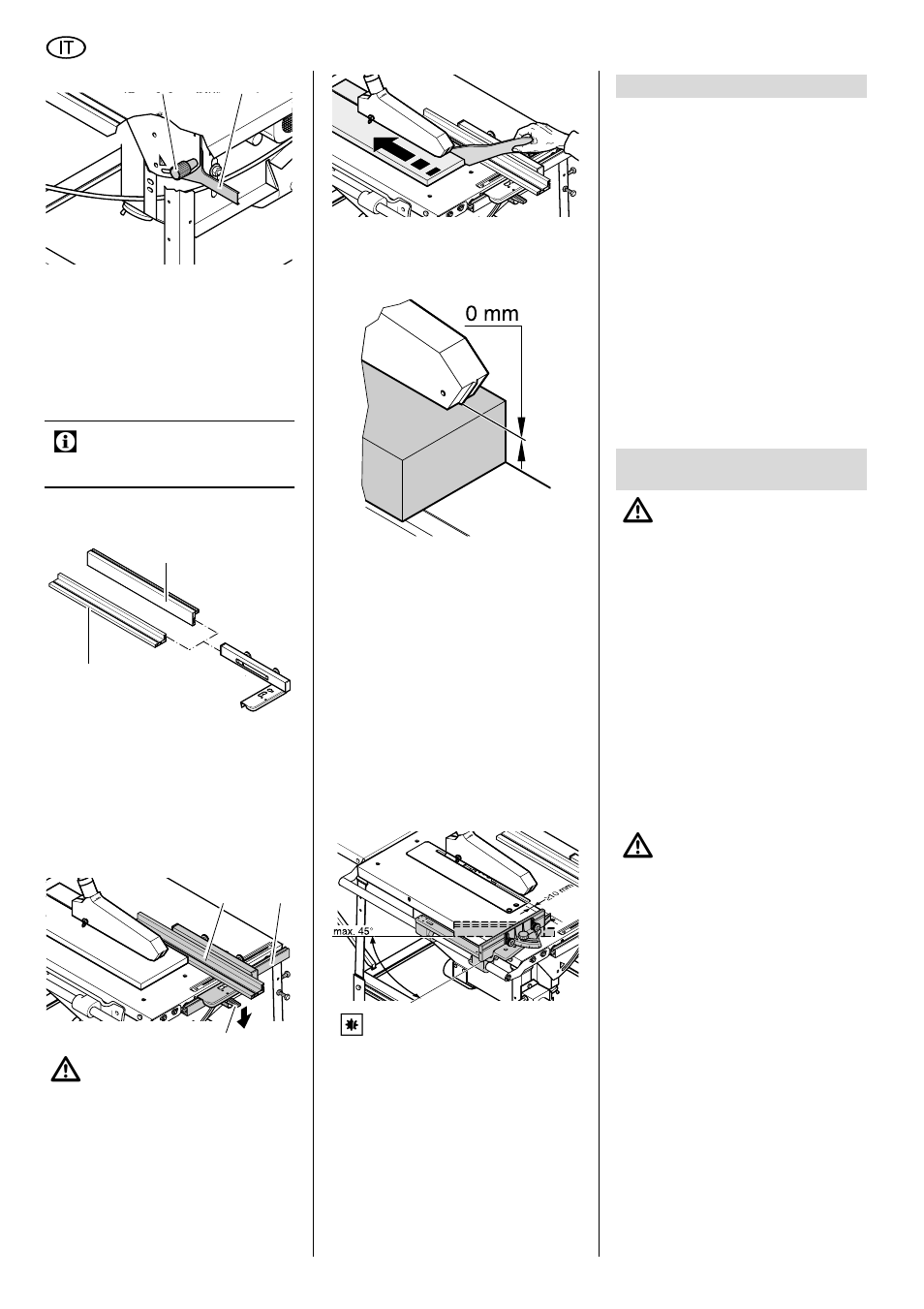 4 tagliare con la battuta parallela, 5 tagliare con la battuta trasversale, Consigli e suggerimenti | Manutenzione ordinaria / servizio, 1 sostituzione della lama, 4 tagliare con la battuta, Parallela, 5 tagliare con la battuta, Trasversale, Italiano | Elektra Beckum TKHS 315 E/P User Manual | Page 46 / 64