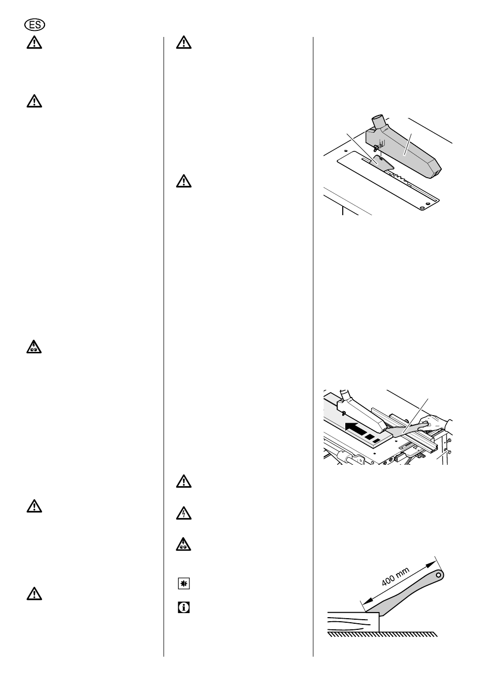 3 símbolos en el manual de instrucciones, 4 dispositivos de seguridad, 3 símbolos en el manual de | Instrucciones | Elektra Beckum TKHS 315 E/P User Manual | Page 52 / 64