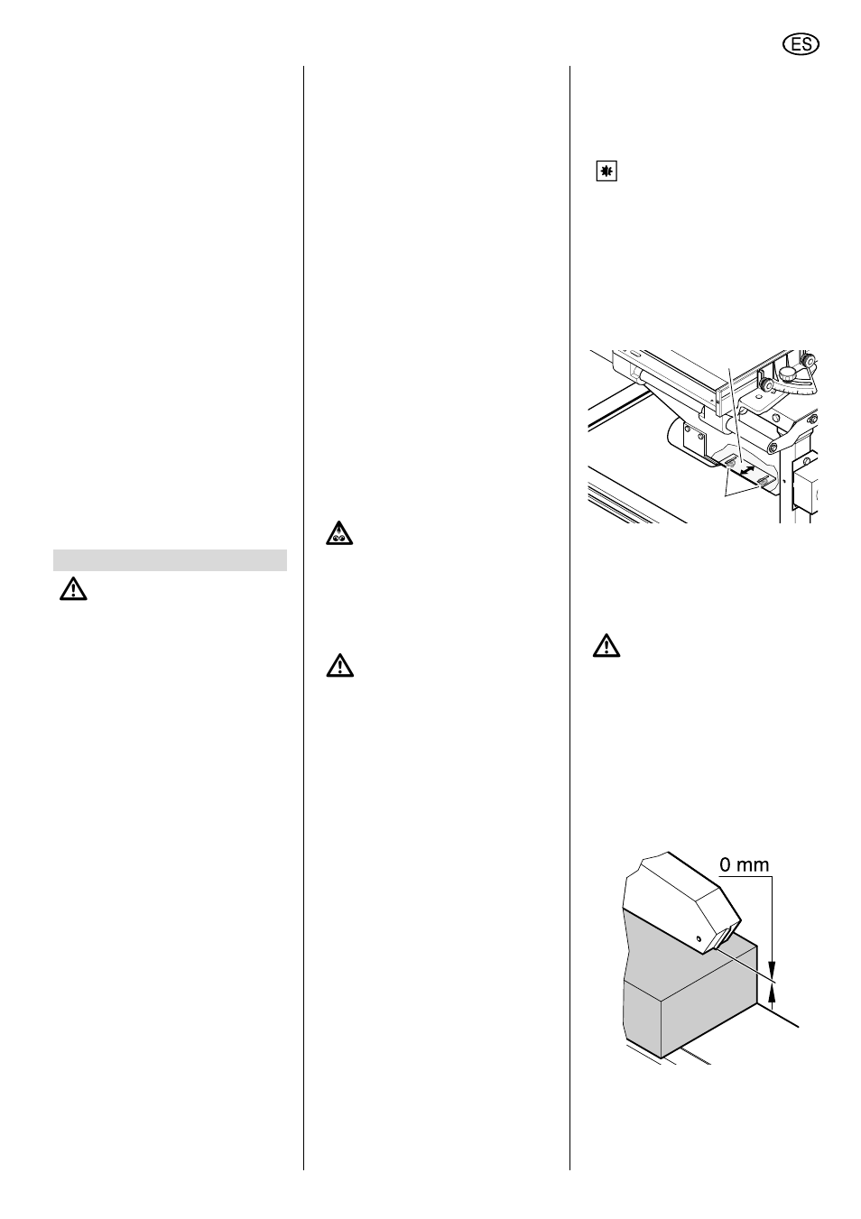 2 emplazamiento, Manejo, 1 sistema de aspiración del serrín | 2 ajuste de la altura de corte, 1 sistema de aspiración del, Serrín, Español | Elektra Beckum TKHS 315 E/P User Manual | Page 57 / 64