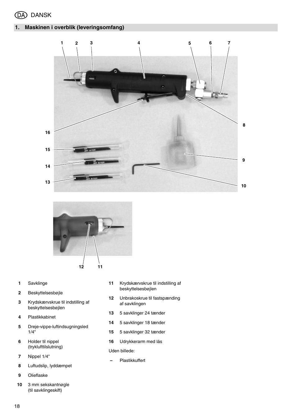 Dansk | Elektra Beckum KS 6000 User Manual | Page 18 / 44