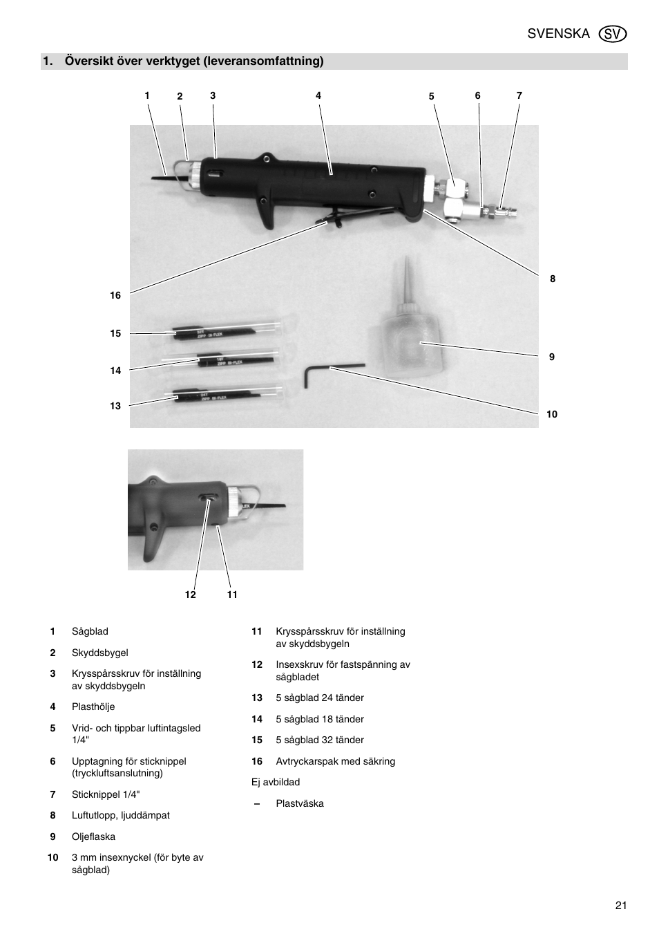 Svenska | Elektra Beckum KS 6000 User Manual | Page 21 / 44