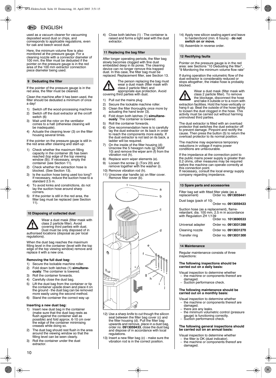 English | Elektra Beckum SPA 2001 W User Manual | Page 6 / 8