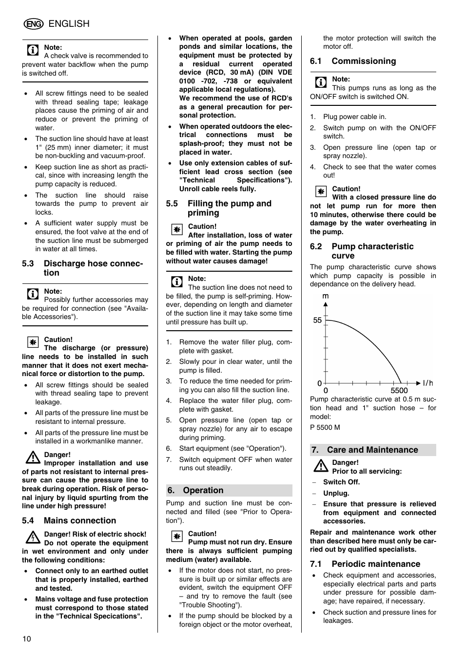 Elektra Beckum Pump P 5500 M User Manual | Page 10 / 44