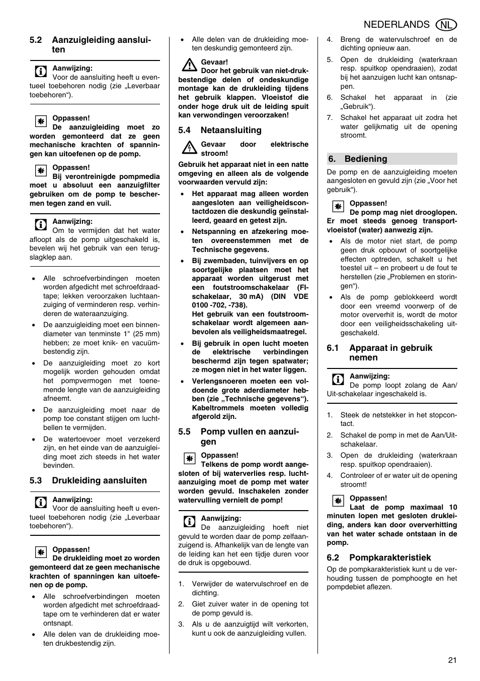 Elektra Beckum Pump P 5500 M User Manual | Page 21 / 44