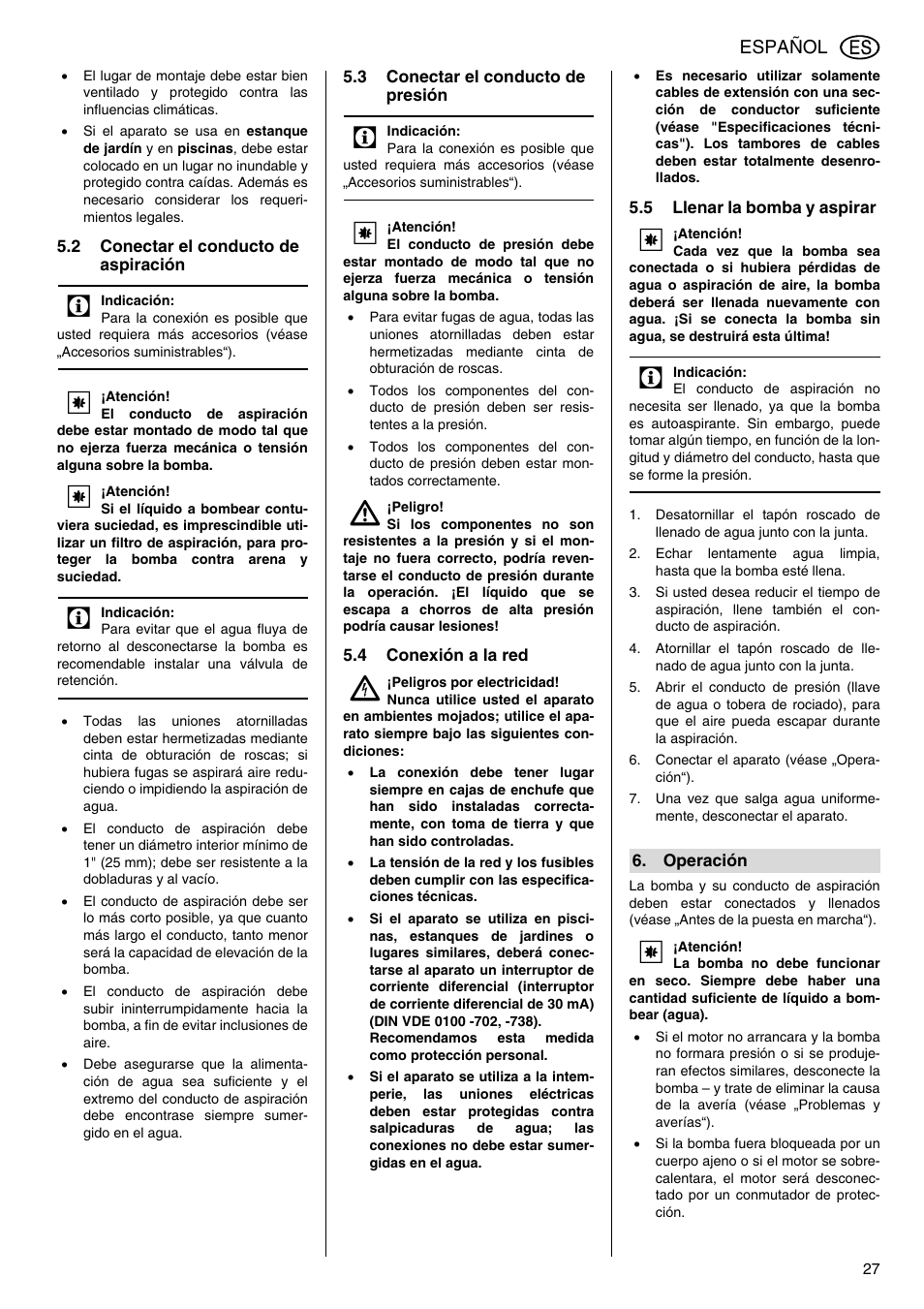 Elektra Beckum Pump P 5500 M User Manual | Page 27 / 44